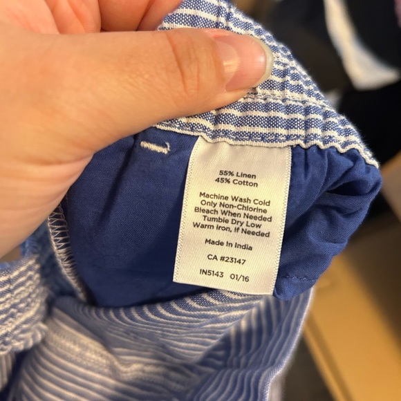 NWT TALBOTS STRIPED LINEN BLEND SHORTS - Picture 3 of 4